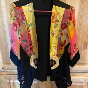 Violet Kay brand kimono-style blouse. Multicolor and very cute. Size Medium